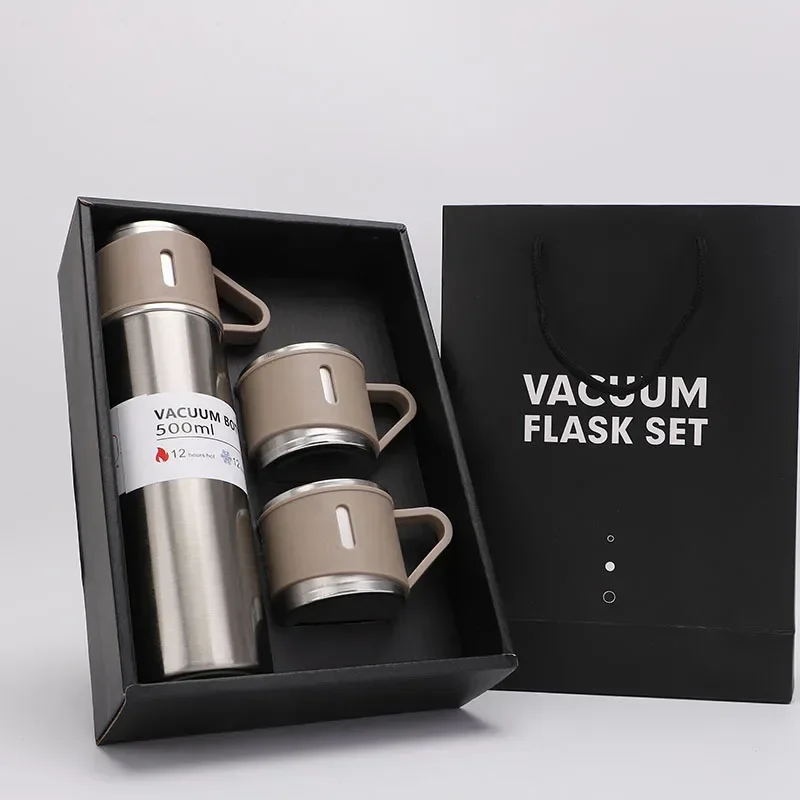 500ML 304 Stainless Steel Vacuum Flask Insulated Bottle Gift Set Coffee Mug Business Style Insulated Water Bottle for Tea Coffee