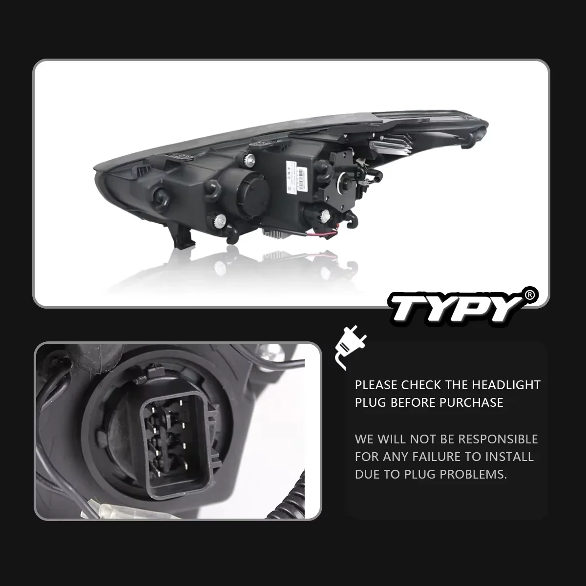 Picture 5: 2 PCS Car Lights LED Head Lamp for Sante FE IX45 2013 2014 2015 Headlights Assembly DRL Demon Eyes