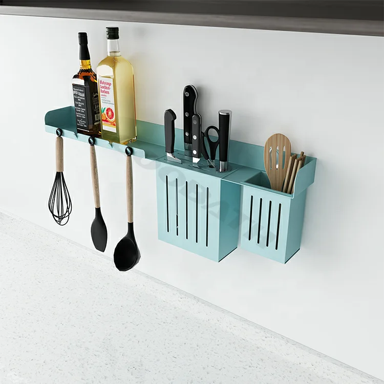 Kitchen Rack Wholesale Wall Mounted Kitchen Knife Organizer Shelf Price Chopstick Storage Holders Kitchen Racks