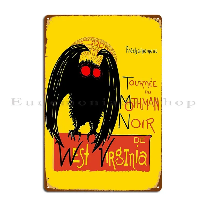 Mothman Noir Mashup Gethoppedwv Metal Plaque Poster Personalized Garage Home Living Room Cinema Tin Sign Poster