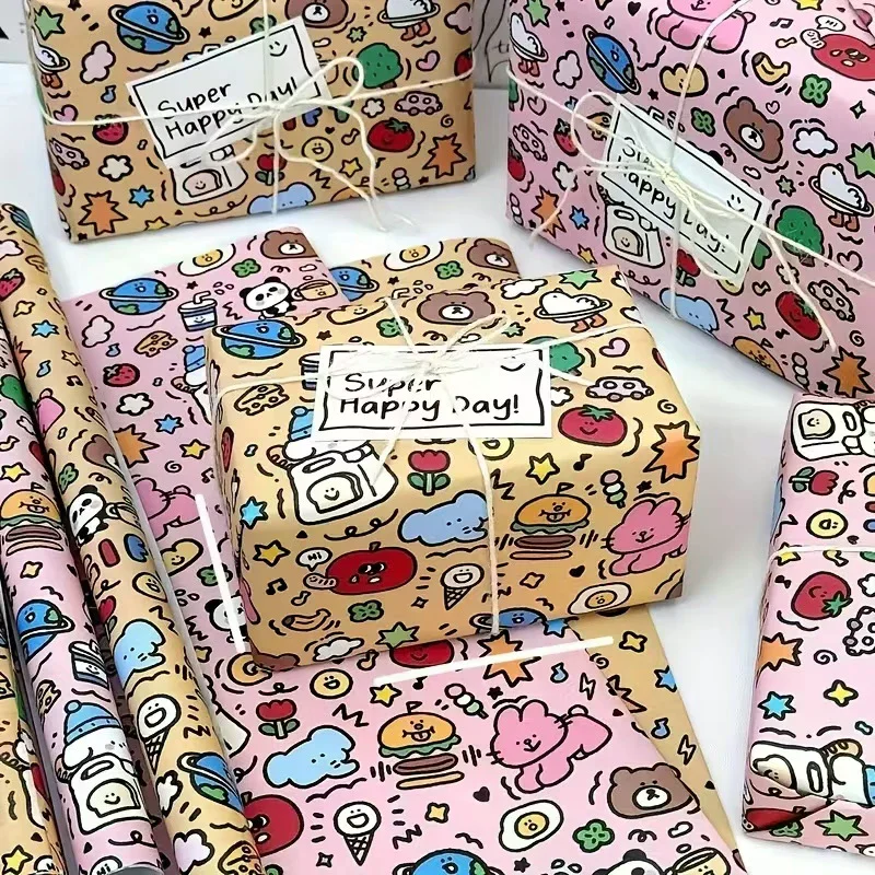 

☸3-Piece Set Of Colorful Graffiti Wrapping Paper - Large Paper For Birthdays, Christmas, And Valentine's Day Gifts