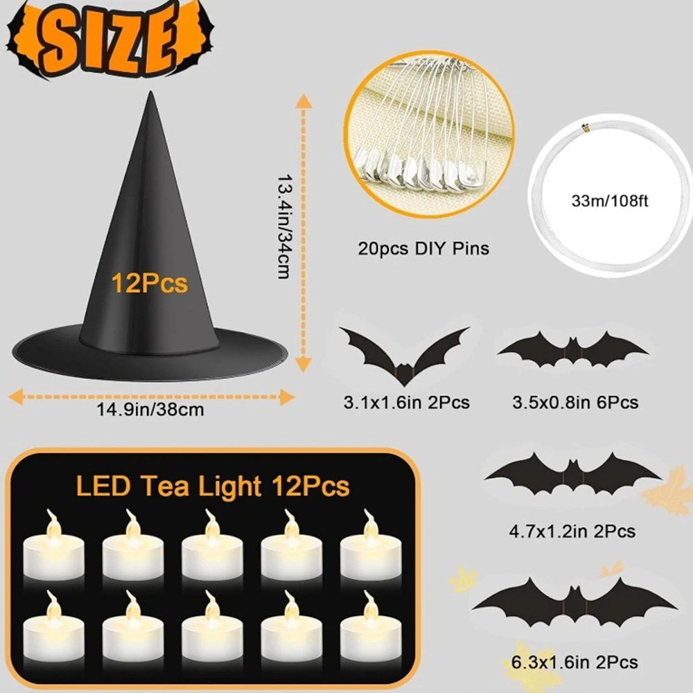 Cappello di Halloween Berretto da strega bianco nero Decorazioni pendenti per feste in casa di Halloween Puntelli cosplay Bomboniera da festival Cappelli da mago Giocattoli per bambini