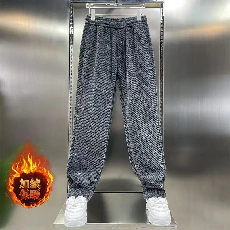 2025 New Winter Fashion Brand Korean Style Thickened Straight Casual Pants