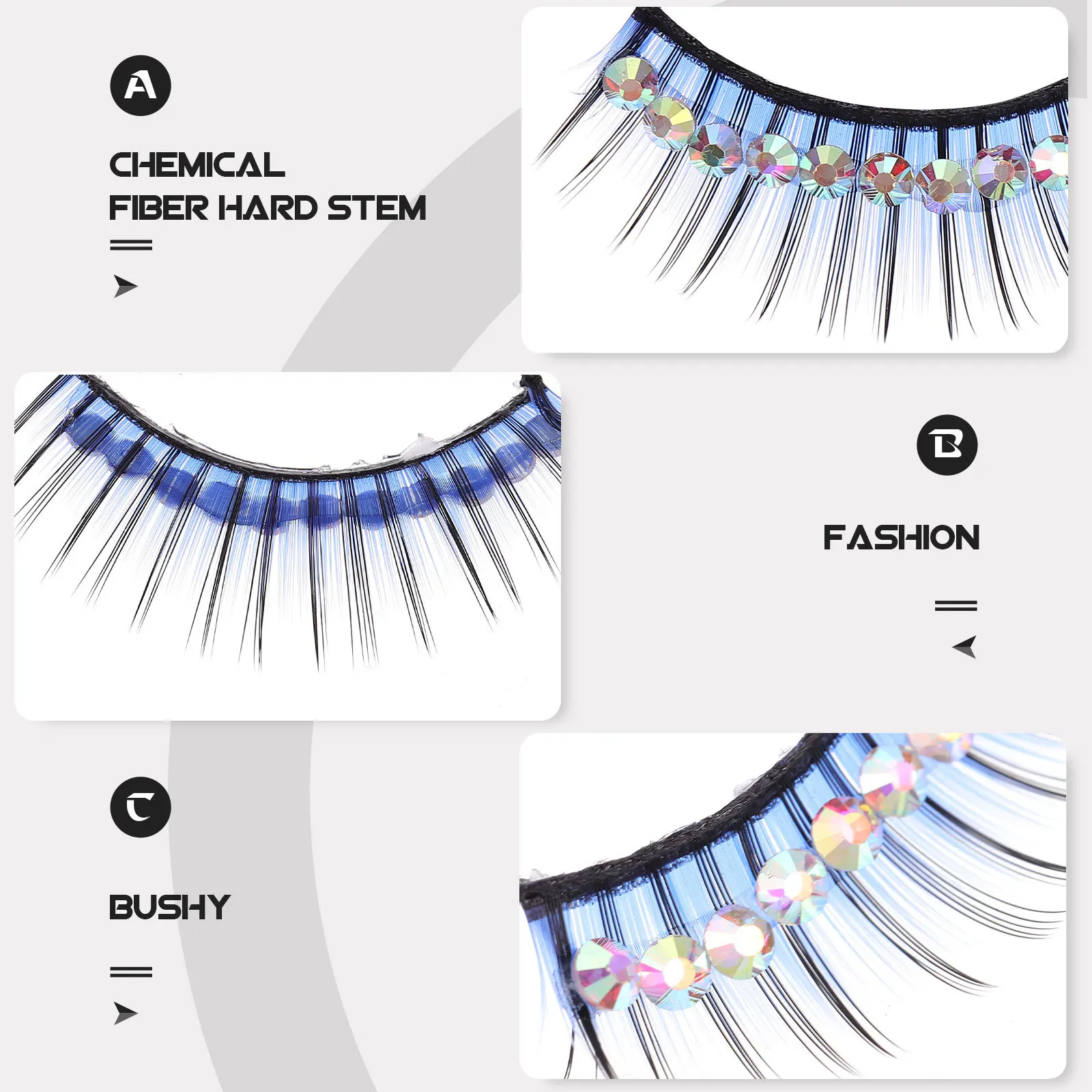 

Fake Eyelashes Exaggerated Thick False Lashes For Cosplay Party Performance Stage Makeup Costume Lashes Light High Density