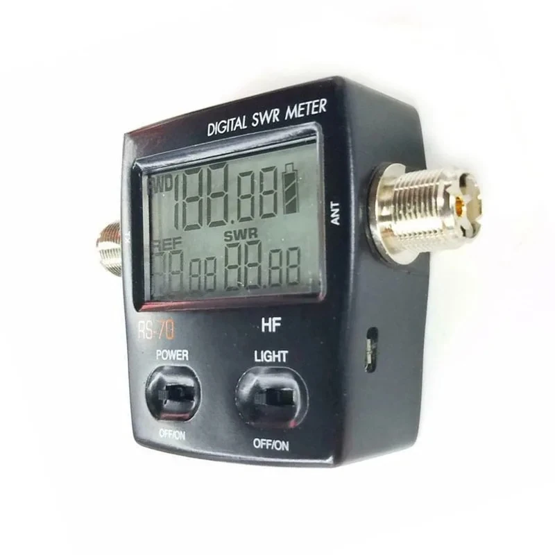 RS-70 Digital SWR Power Meter HF 1.6-60MHz 200W SO239 M Connector SWR Watt Meter for HF Two Way Radio Walkie Talkie