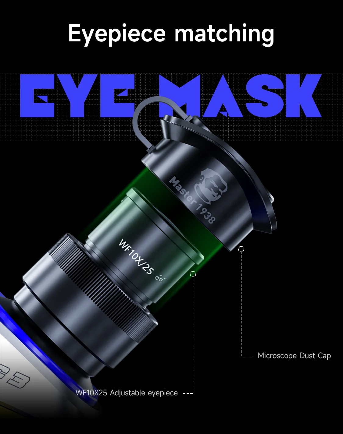 ‌ MECHANIC DFC Osłona przeciwpyłowa mikroskopu Miękka silikonowa ochrona oczu Ochrona przed kurzem Komfortowe dopasowanie zmniejsza zmęczenie oczu