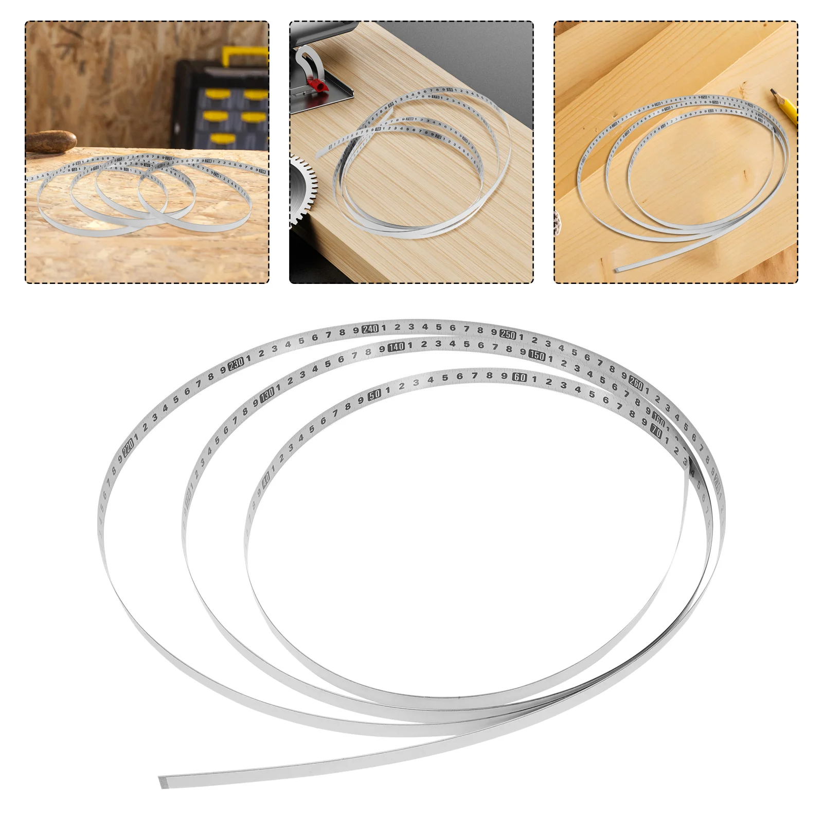 2 Rolls Scale Drawing Accessories Metal Carbon Steel Tape Adhesive Measuring Ruler Woodworking Drafting