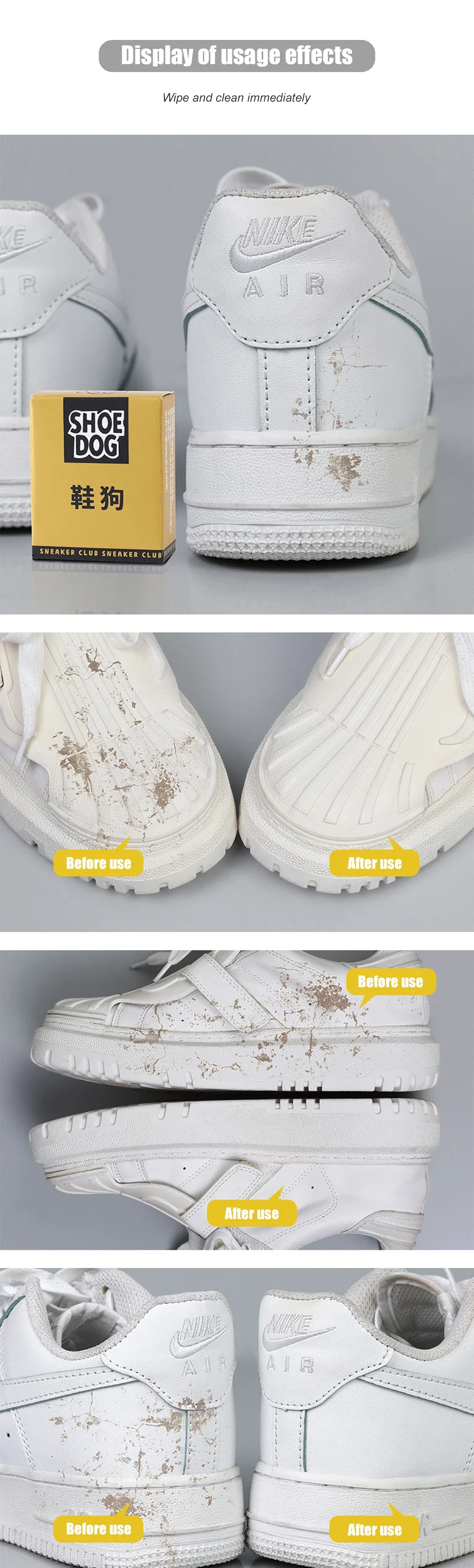 1-3 Stück Wasserloser Schuhreinigungs-Radiergummi - Sneaker-Auffrischer Reiniger Haushaltsschuhpflege-Werkzeuge – Detail 5