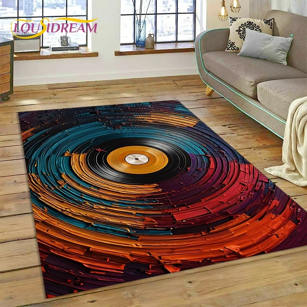 Vinyl Record Music DJ Screen tape Carpet Rug for Bedroom Living Room Home Sofa Decoration,Children Game Large Decor Floor Mat