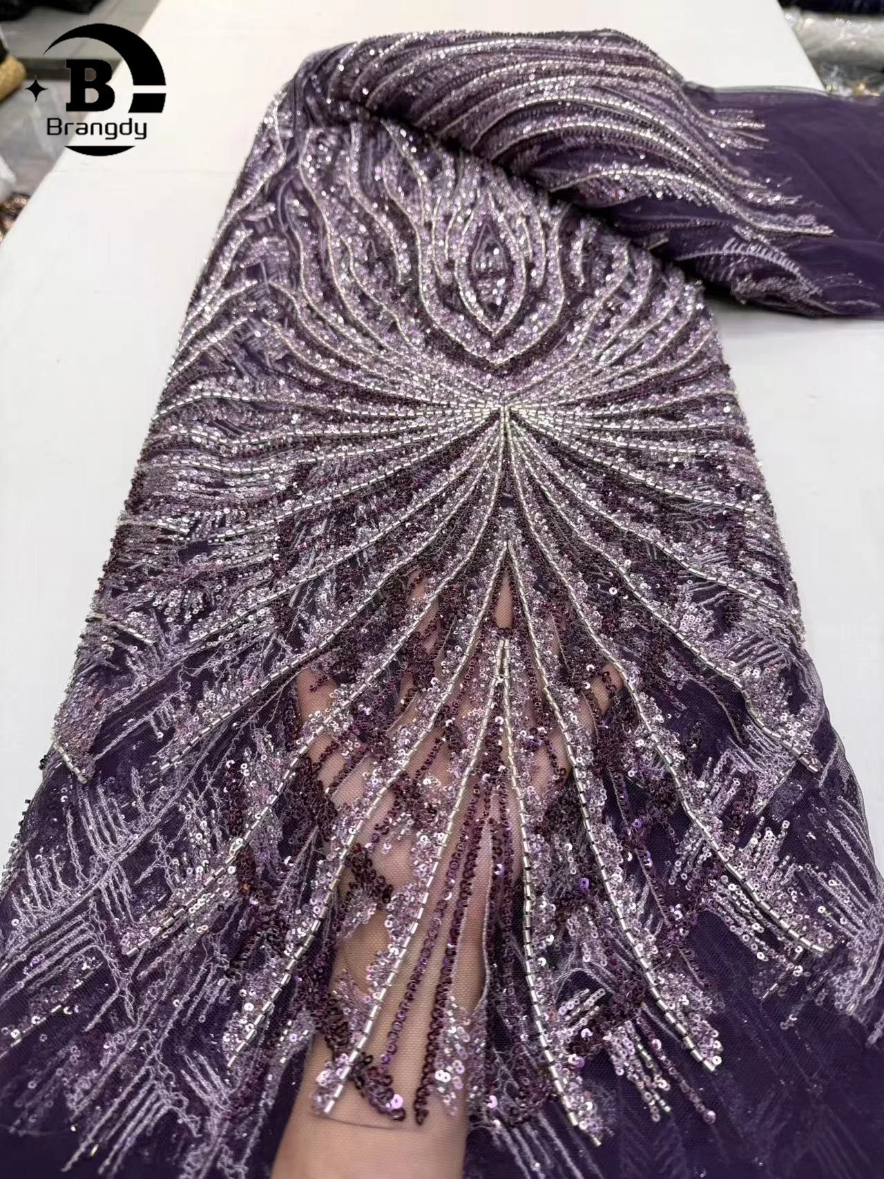 2025 Latest Nigerian 3D Beaded Lace Fabric Hand Beaded Lace Fabric Luxury French Embroidery Beads Lace Fabric For Dress 5 Yards