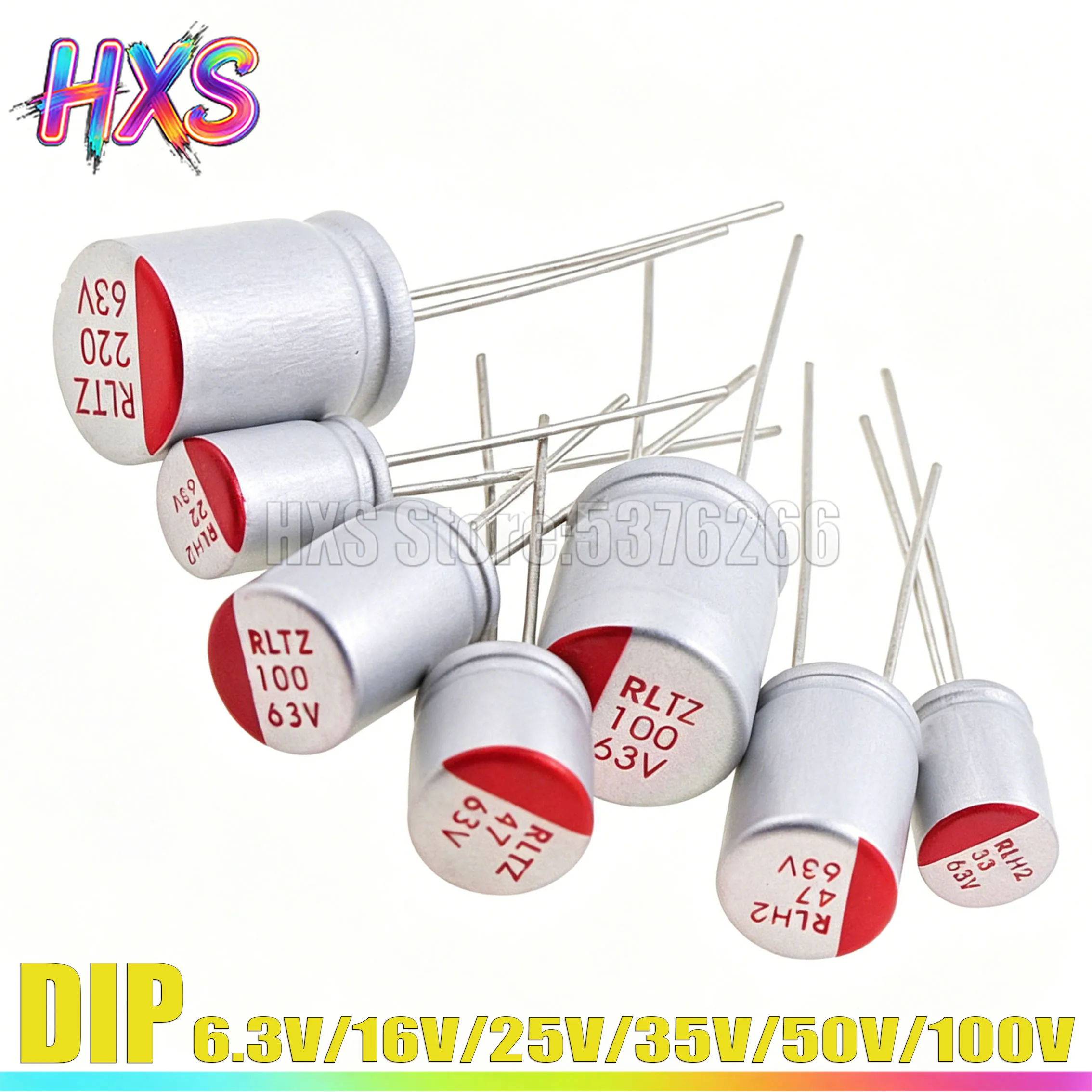 10PCS Capacitor Eletrolítico Sólido Super Baixo ESR 6.3V 10V 16V 25V 35V 50V 220UF 330UF 470UF 680UF 820UF 1000UF 2200UF Capacitor DIP