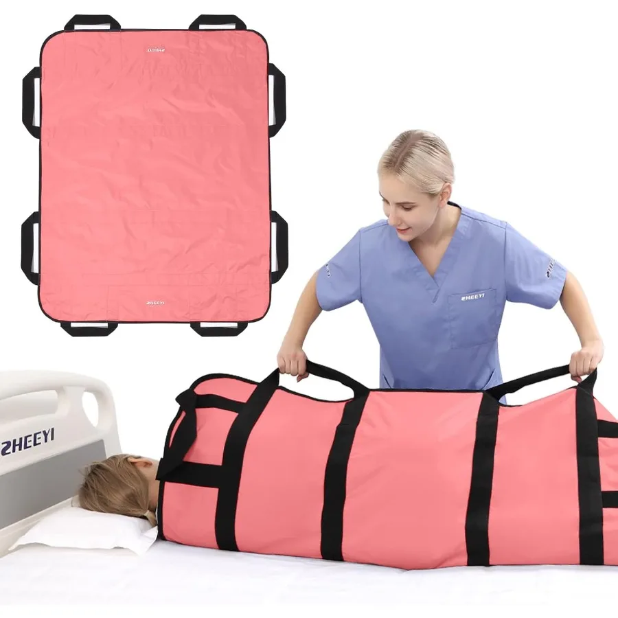 

Multipurpose 48" x 40" Positioning Bed Pad with Reinforced Handles - Reusable and Washable Patient Sheet for Turning Lifting an