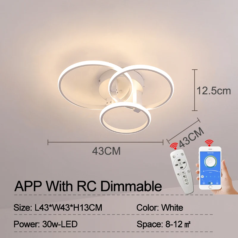 Zwart/Wit Moderne Led Kroonluchter Lamp Dimbare Cirkel Ringen Voor Woonkamer Slaapkamer decoratie Plafond Kroonluchter verlichtingsarmaturen