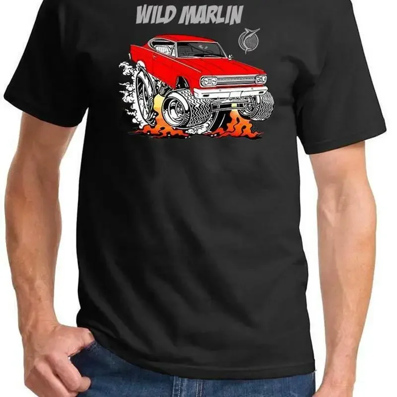 1965 1966 Amc Marlin Rad Rides Cartoon Design T Shirt New