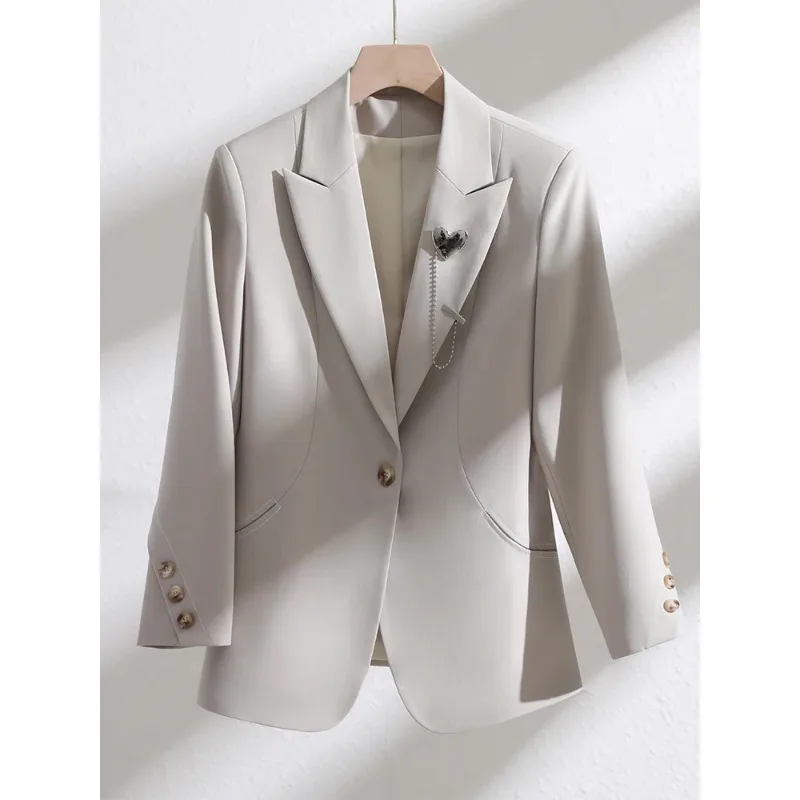 Ladies Women Suit Blazer Formal Office Jacket Female Single Button Full Sleeve Coat Business Work Outfit