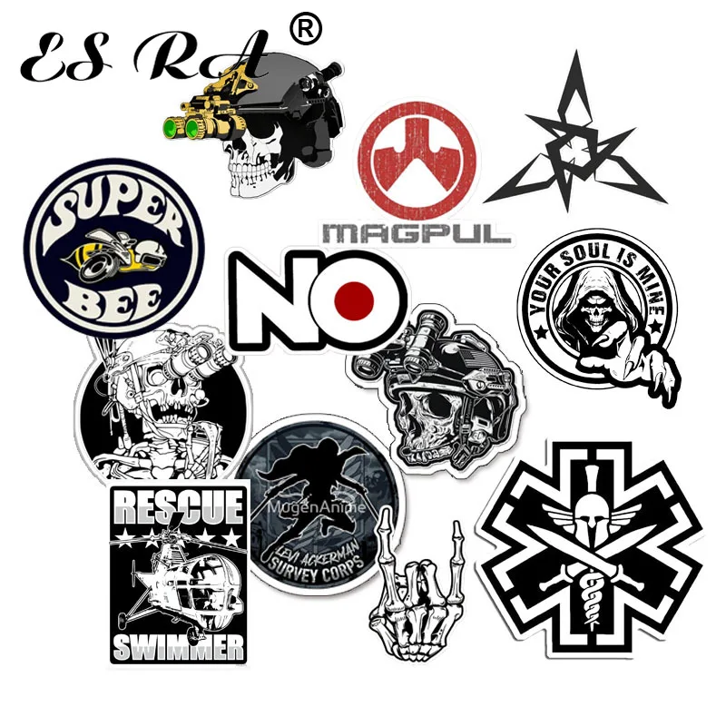 12Pcs Tactical Motorcycle Wind Stickers Collection 8cm Waterproof Suitable for Car Motorcycle Bicycle Cups Computer Decoration