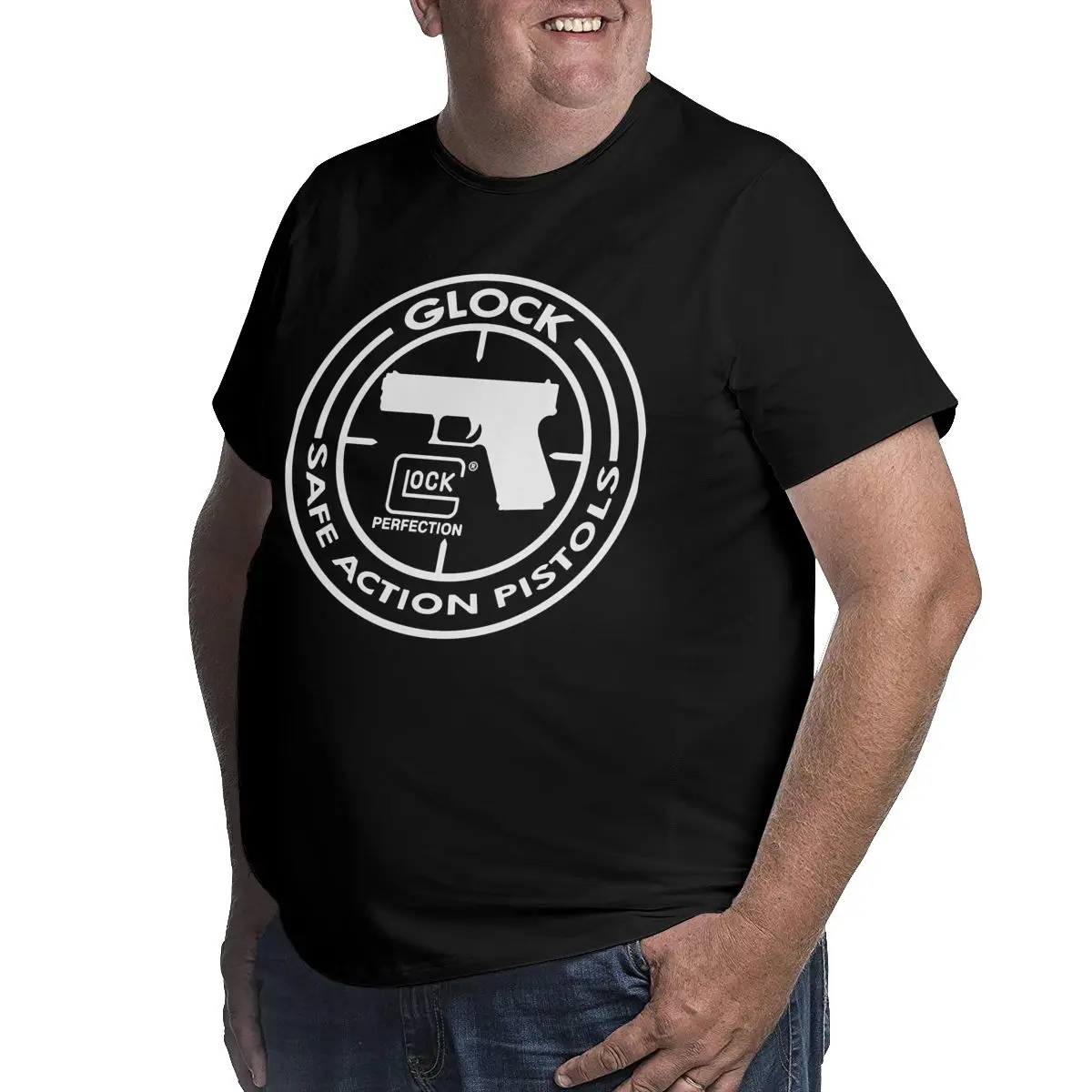 In Glock We Trust Gun Pistol Weapon Handgun T-Shirts Men Cotton T Shirt Short Sleeve Big Tall Tees Plus Size 4XL 5XL 6XL Clothes