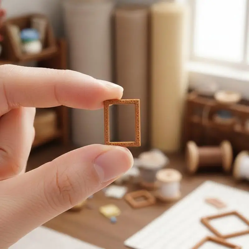 5Pcs Doll House Decoration Resin Photo Frame Simulation Furniture Model Toy 1/12 Dollhouse Miniature Accessories For Children