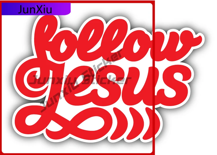 

Follow Jesus Car Bumper Sticker Waterproof Scratch-proof Decal Exterior Camper Windows Windshield Luggage Kayak Suv Motorcycle