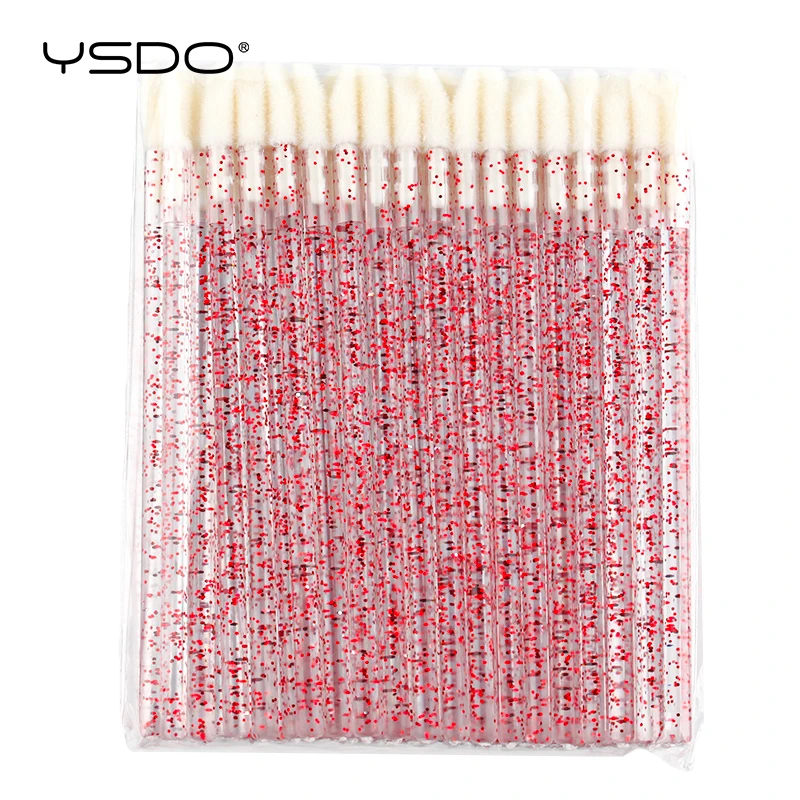 50 Pcs Crystal Disposable Lip Brush Applicators MicroBrush Cleaner For Eyelash Extension Mascara Applicator Lipstick Beauty Tool