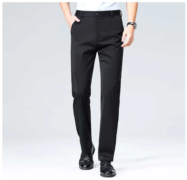 29-42 männer Sommer Dünne Mode Business Casual Anzug Hosen Lange Hosen männer Elastische Gerade Hülse Formale hosen Plus Größe – Detail 15