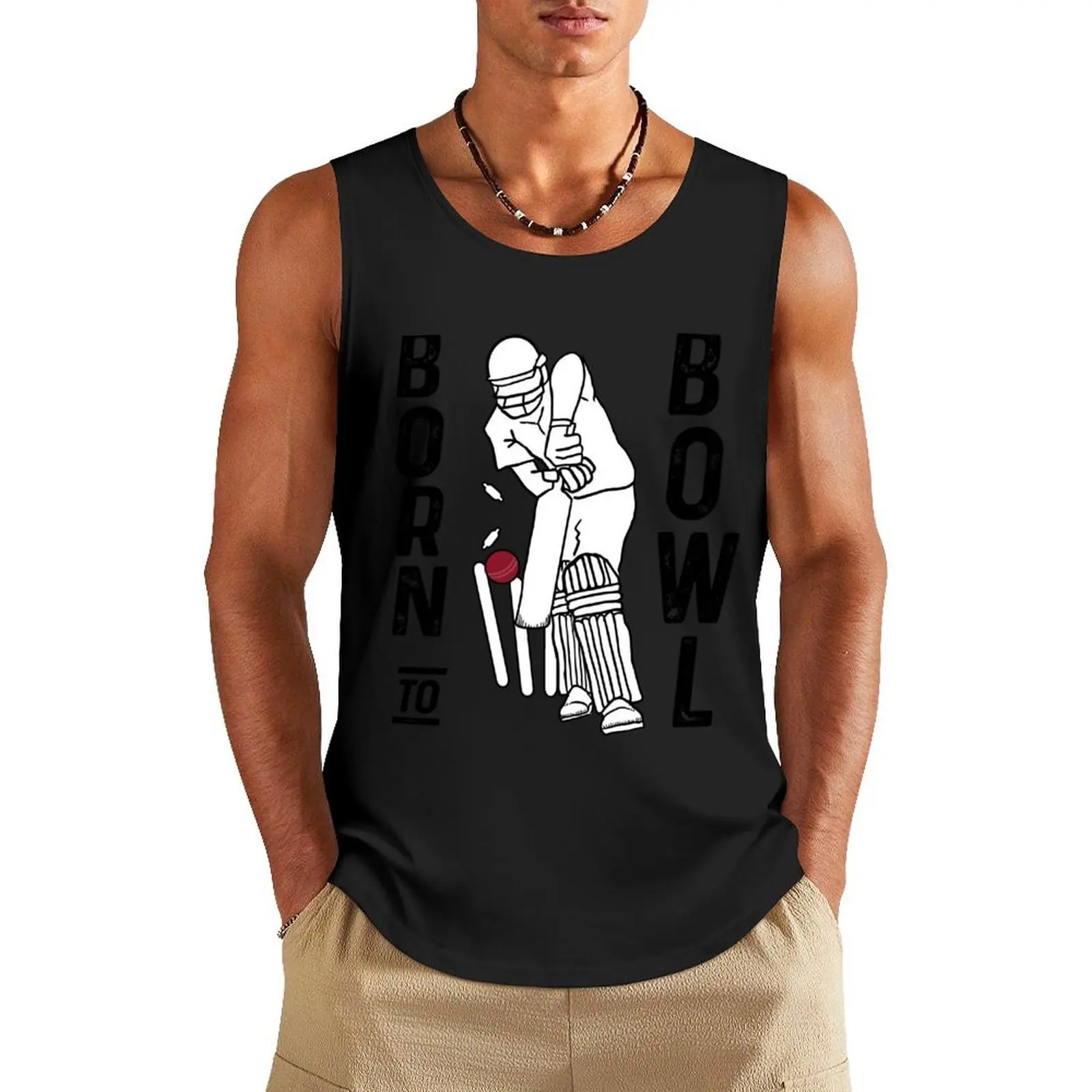 

Cricket Player Bowler Born To Bowl by Cricket Fan Gifts Tank Top mens gym clothes gym clothing fashion 2025 man