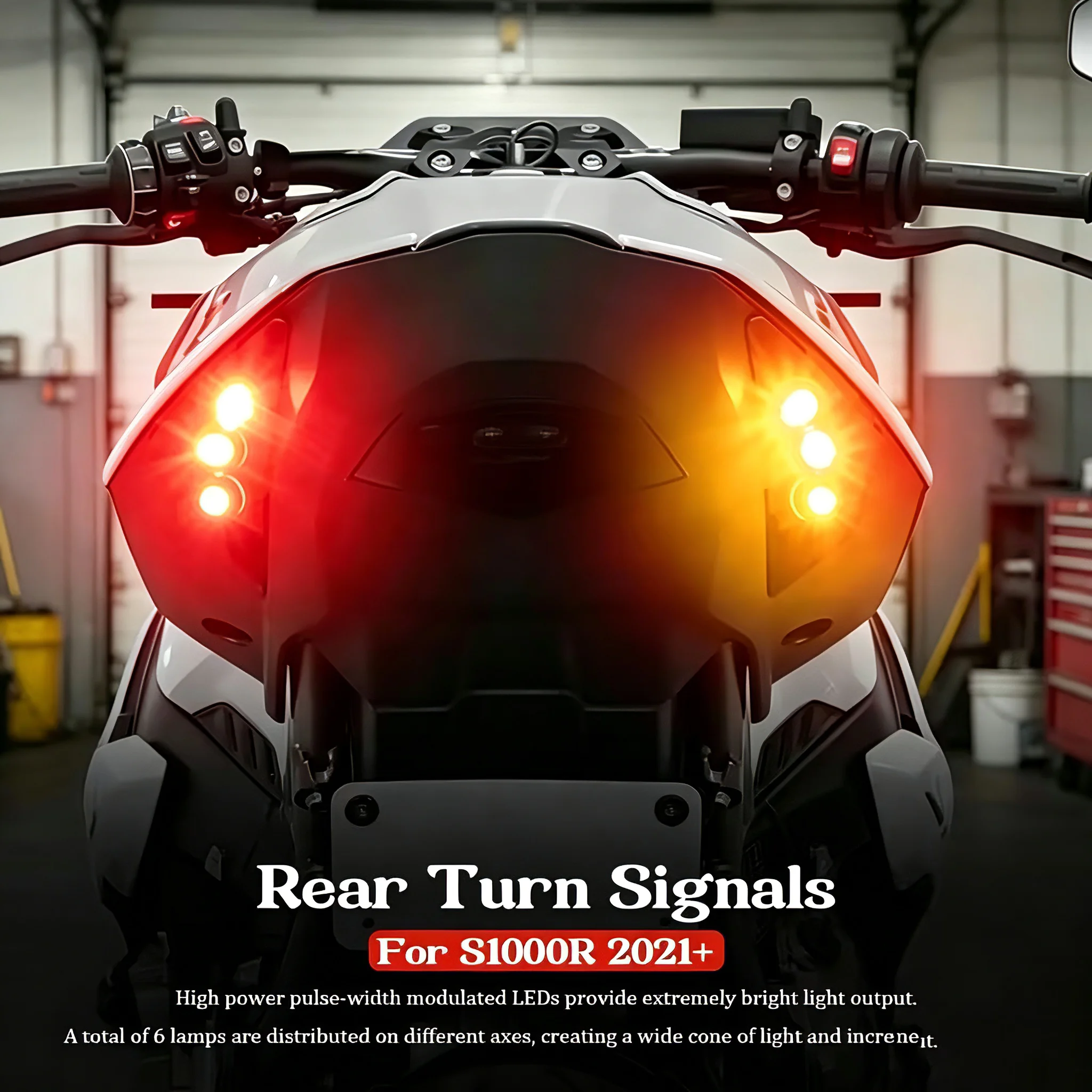 For BMW S1000R S 1000 R 2021-2026 M1000R M 1000 R 2023-2026 Motorcycle Rear Turn Signal LED Tail Light Flush Mount Integrated