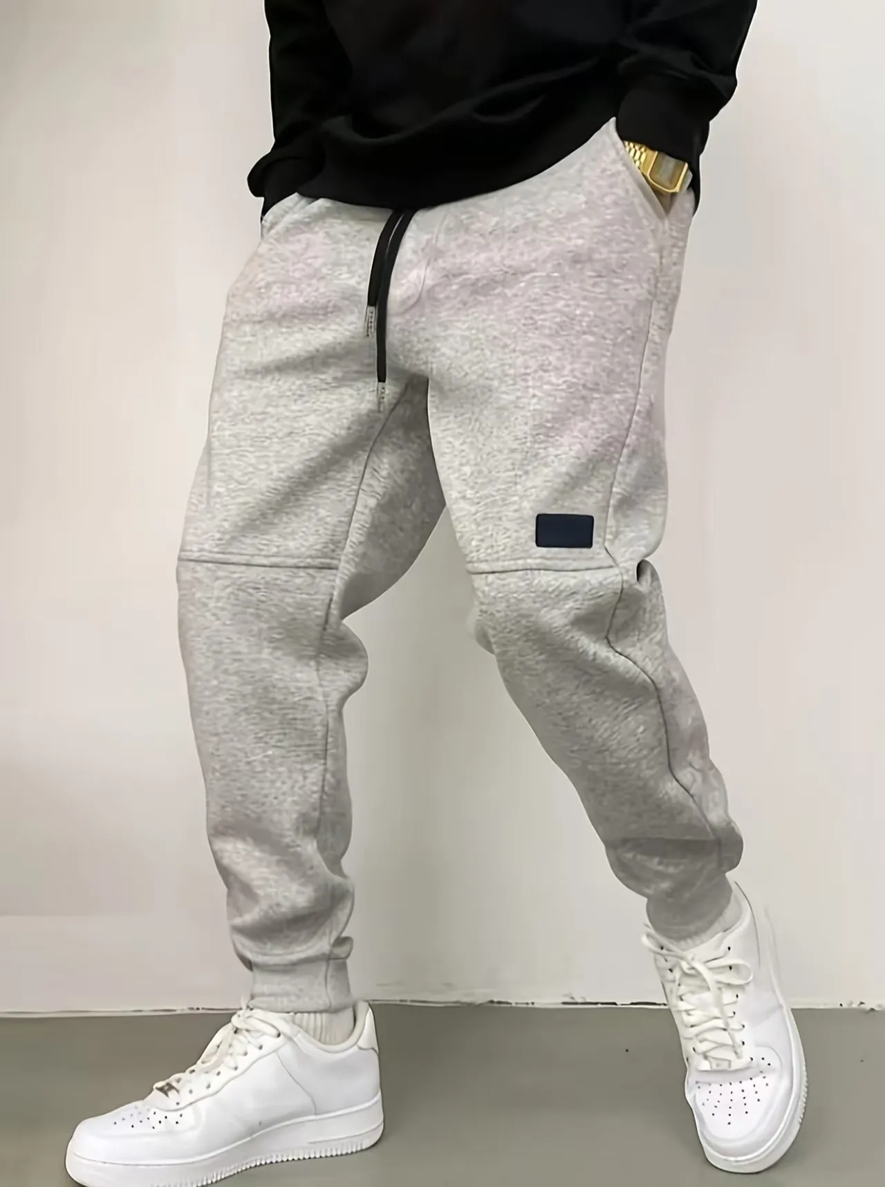 Pantaloni sportivi da uomo, pantaloni di lana primaverili e autunnali, pantaloni sportivi, pantaloni casual con tasca con coulisse, pantaloni sportivi da uomo