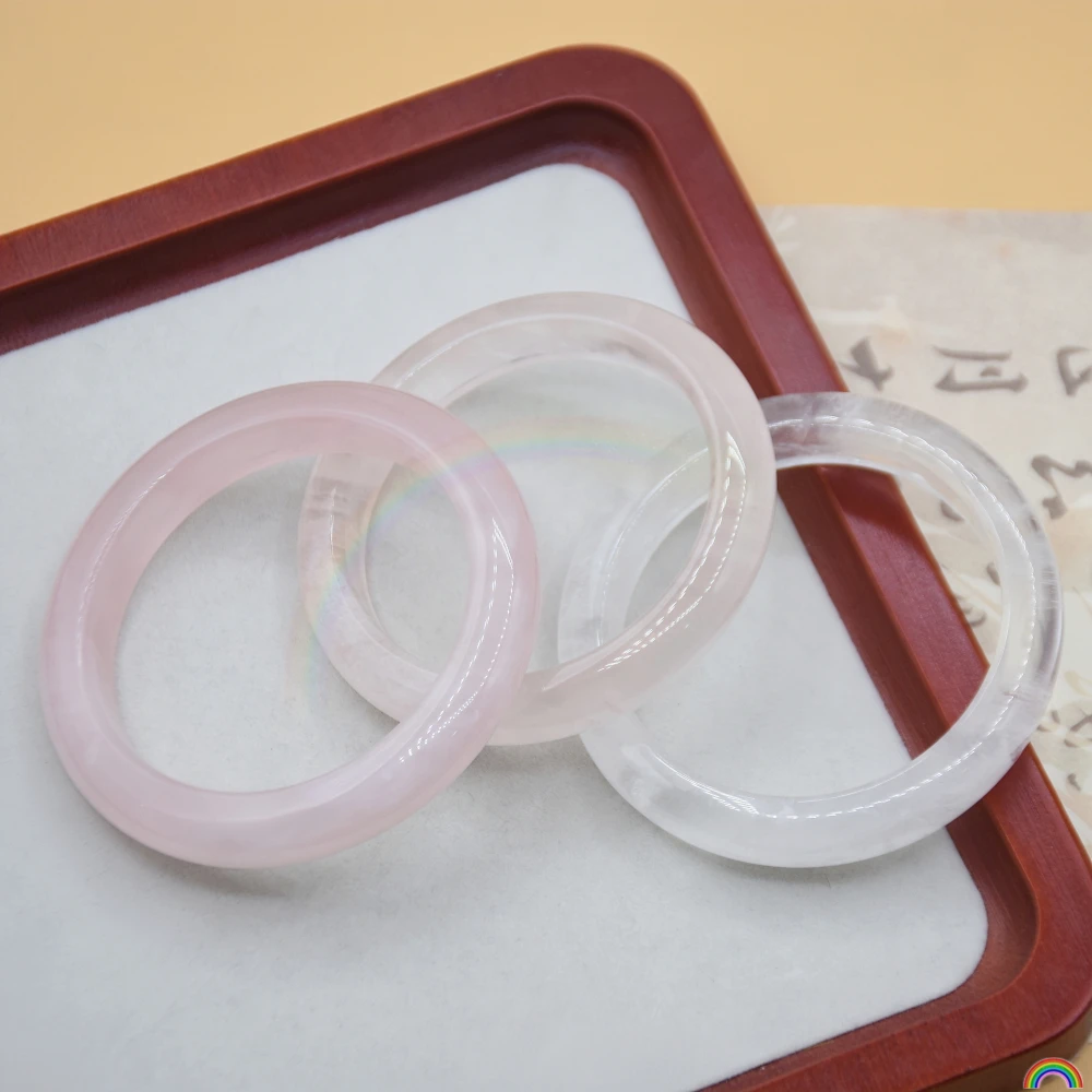 Natural Ice Powder Crystal Bracelet Raw Mineral Crystal Peach Frozen White Crystal Jade Bracelet for Girlfriend Rwbuye