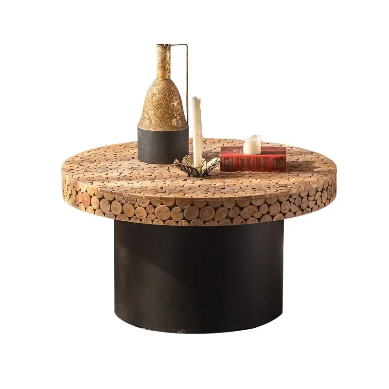 طاولة قهوة مستديرة لغرفة المعيشة الفاخرة الخفيفة، طاولة زاوية الأثاث