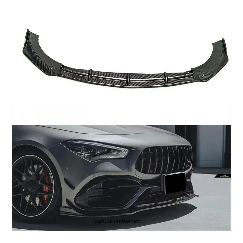 

For CLA Grade CLA45S W118 Genuine Carbon Fiber Front Bumper Front Lip FD Style Carbon Fiber Body Kit
