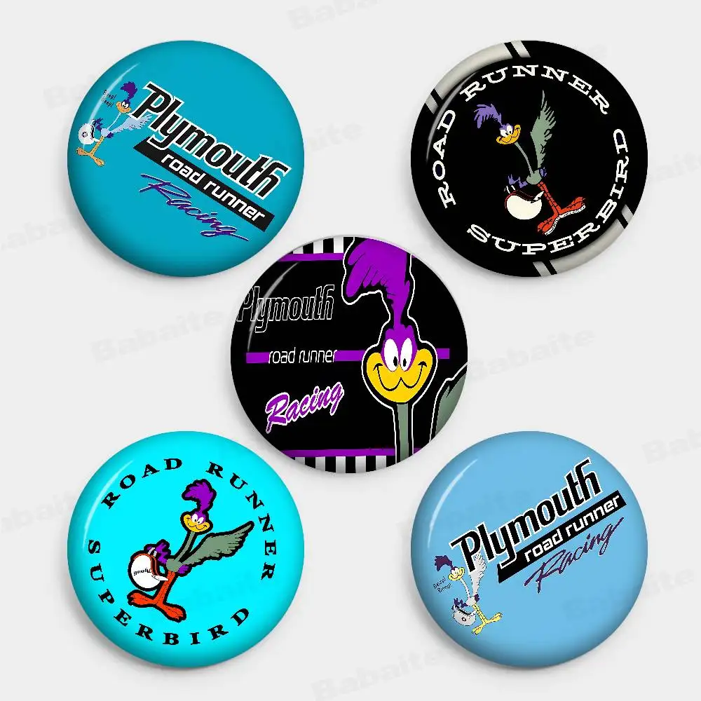 Plymouths Round Button Pins Slogan Creative Brooches Backpack Clothes Decoration Fashion Cartoon Jewelry Gifts