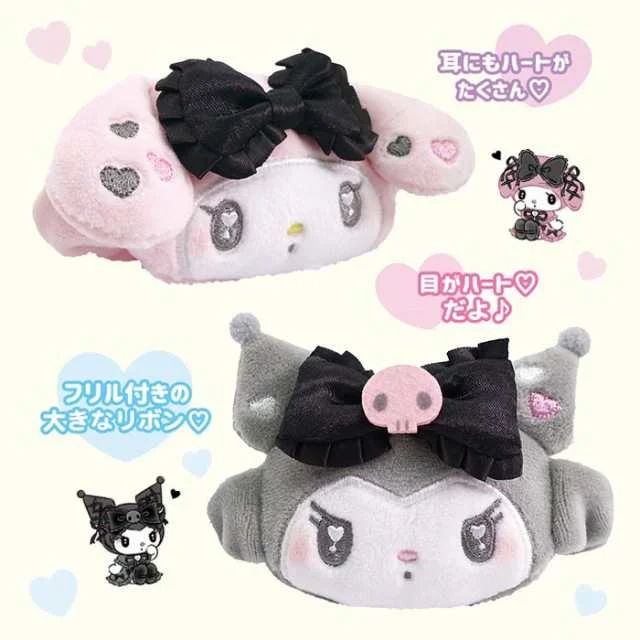 Japońskie Sanrio Kuromi melodia pluszowa lalka dekoracyjne słuchawki gumka do włosów kreskówki Kawaii Anime zabawki dla dzieci prezenty urodzinowe dla dziewczynek