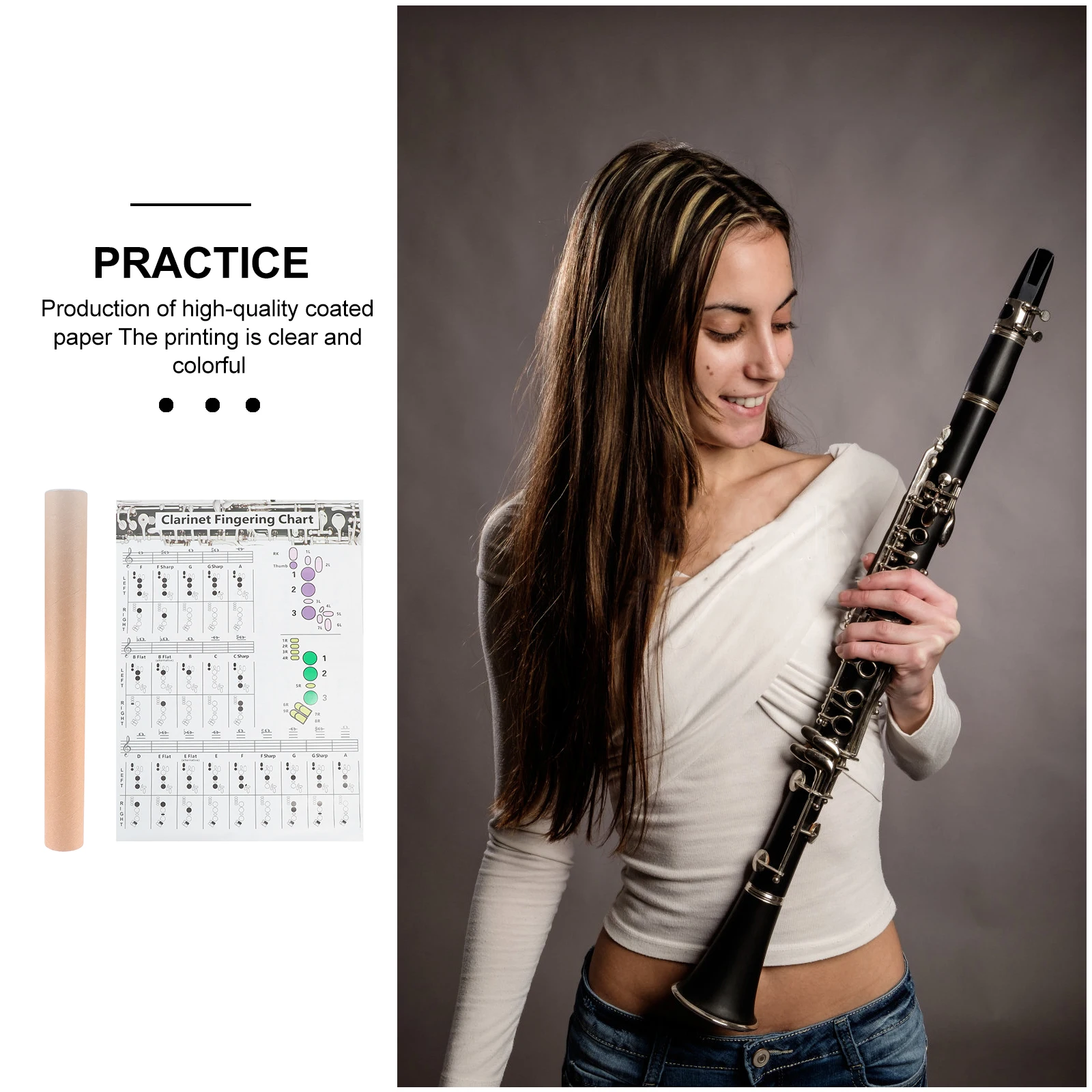 

Chord Fingering Chart Clarinet Note Music Beginner Guide for Coated Paper