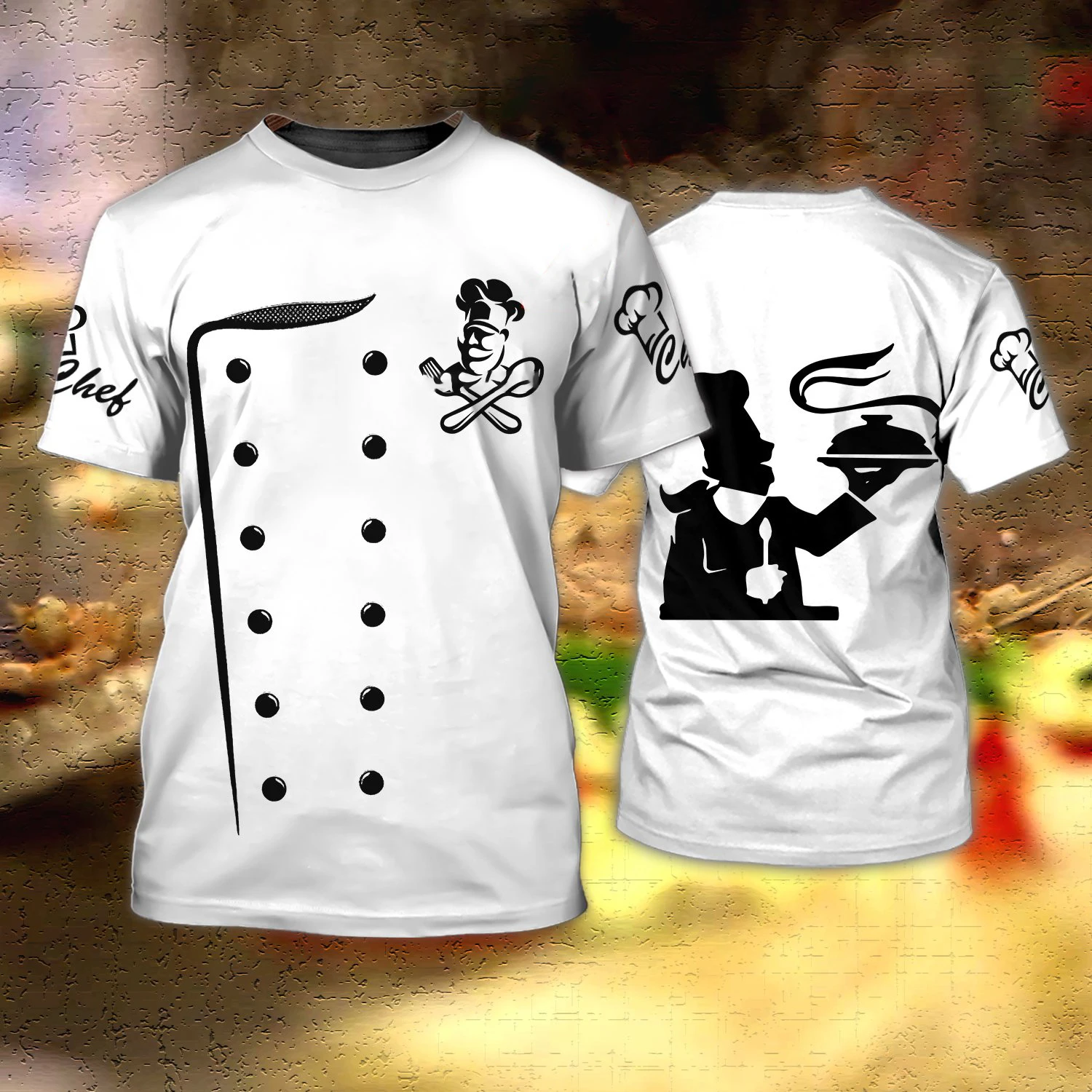 

Chef Shirt Men's T-shirts 3D Custom Printed Men's Clothing O-Neck Oversized Cheap Short Sleeve Tops Fashion Punk Streetwear 3XL