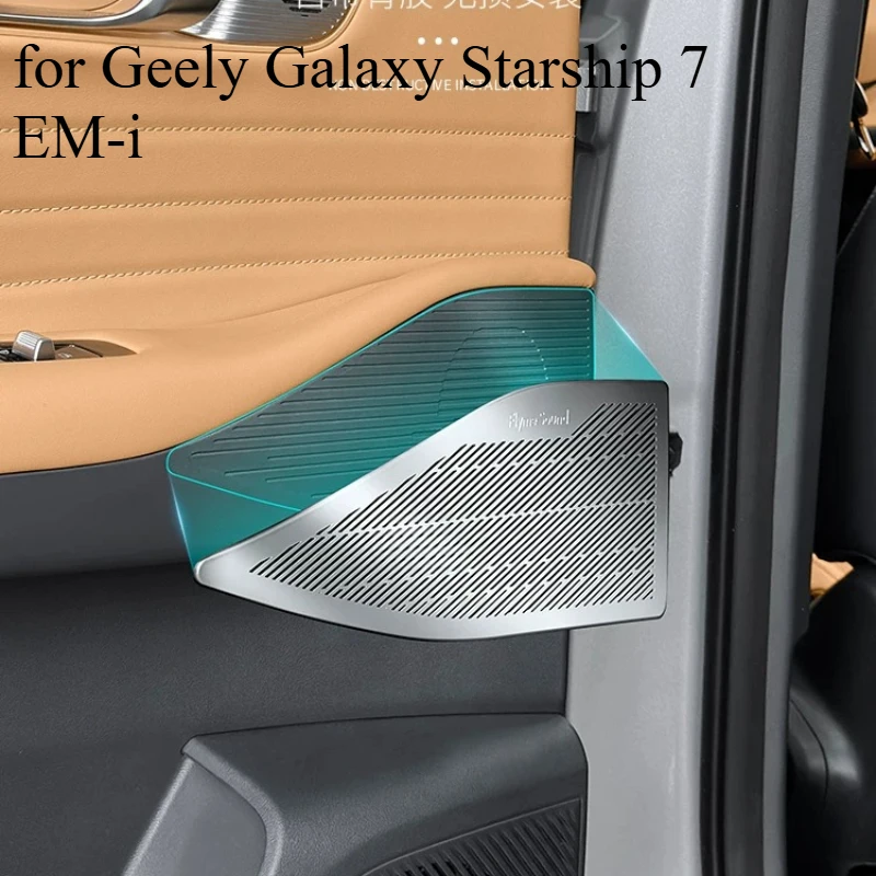 Cubierta de Acero Inoxidable para Altavoz de Puerta Trasera para Geely Galaxy Starship 7 EM-i, Rejilla de Protección de Audio para Auto, Panel Interior