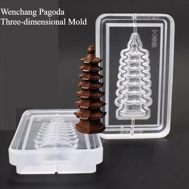 Wenchang Pagoda Incense Molds Handmade DIY Making Three-dimensional Incense Fragrant Clay Pagoda Double-sided Silicone Molds