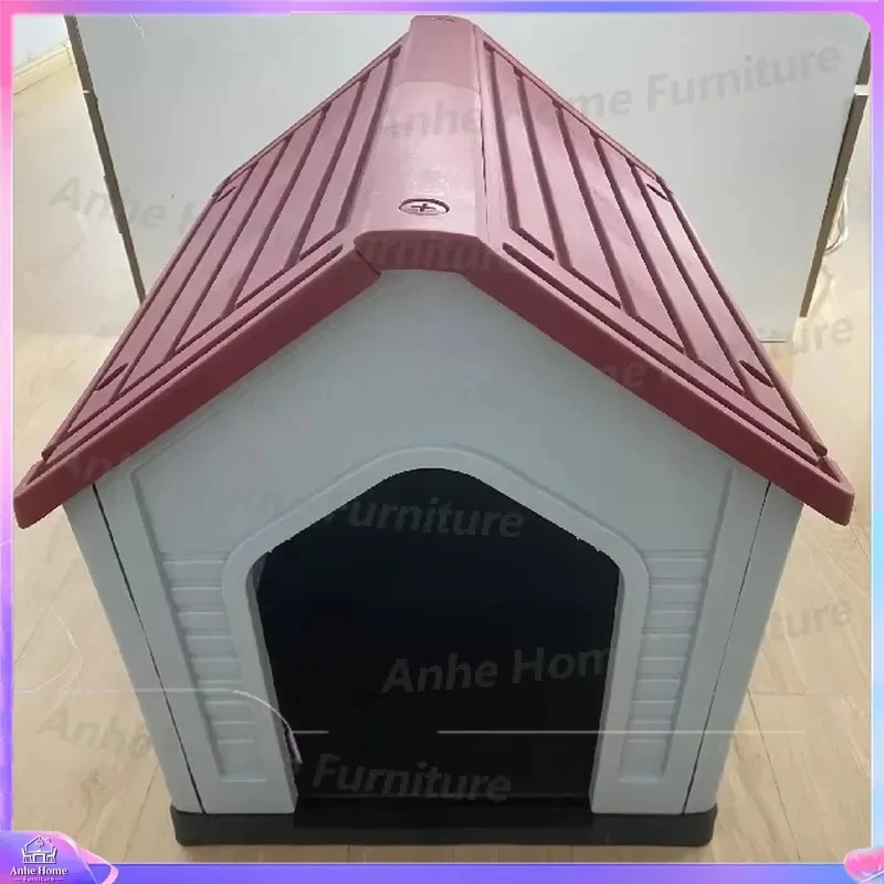 Foldable Dog House Outdoor Waterproof Plastic Pet Kennel Easy Assemble Clean Cat Puppy Shelter Winter Warm Bed Large Size