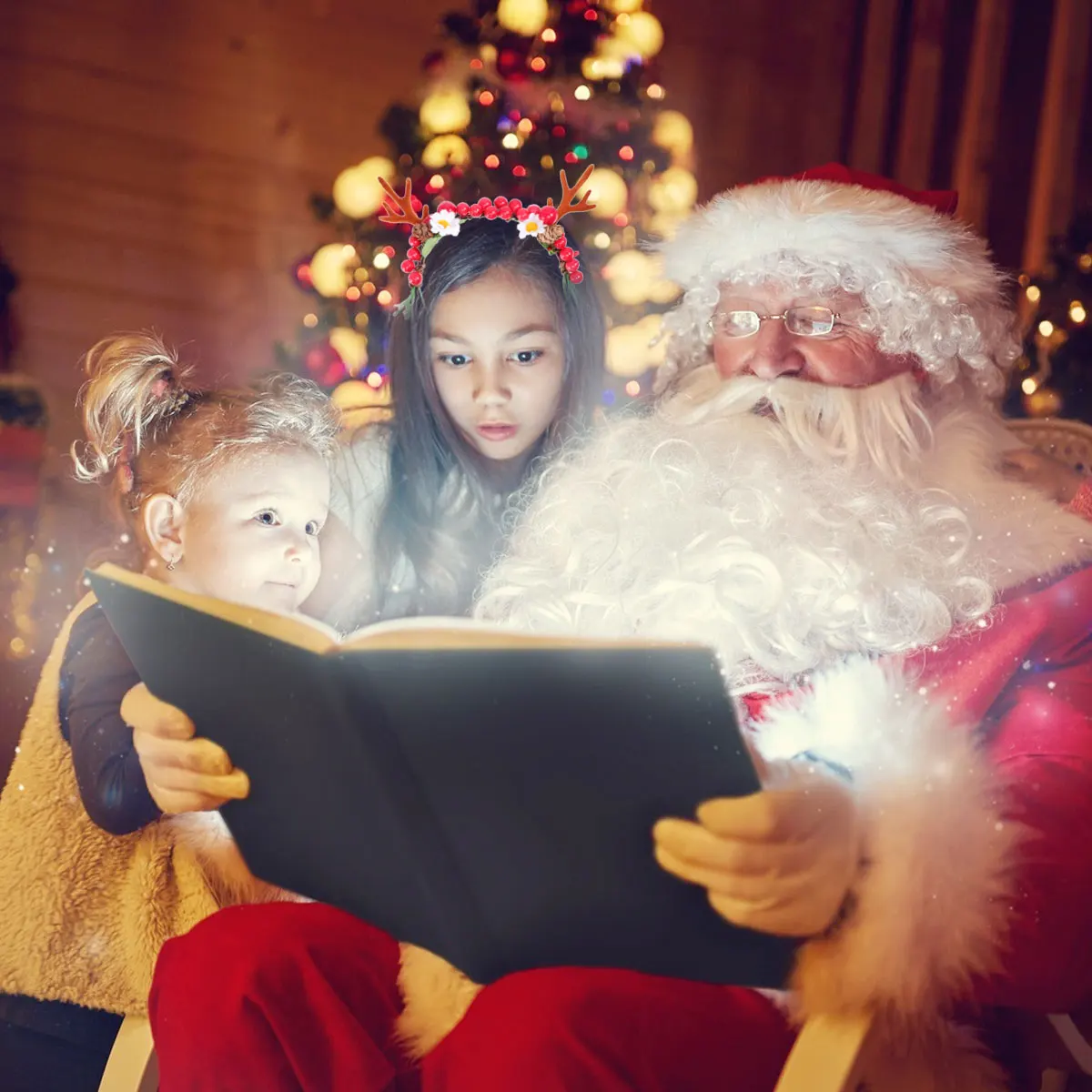 

Funny Christmas Deer Antler Headband Resin Artificial Flowers Berry Hair Band Costume Party Women Reindeer Headband