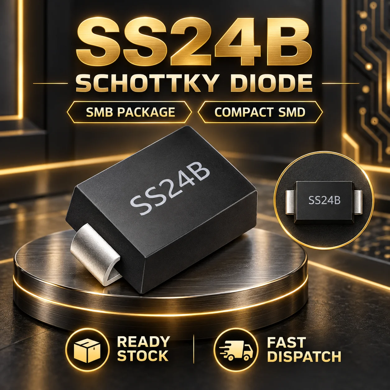Original Genuine SS24B SS26 SS210 SS2150 SMB 2A Schottky Rectifier Diodes Low Forward Voltage SMD In Stock Wholesale