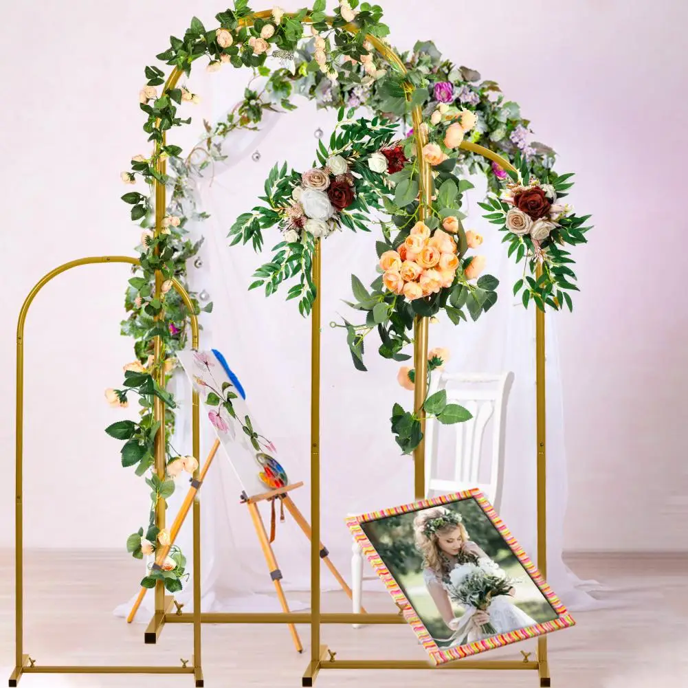 3pcs/set 6FT/6.6FT/7.2FT Wedding Arch Frame Decorative Golden Metal Arch Backdrop Stand Flower Stand For Wedding Ceremony