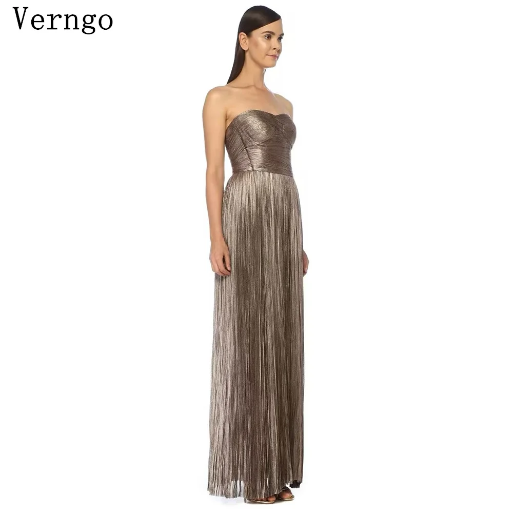 

Verngo Shiny Evening Dress Strapless A Line Formal Occasion Dresses Elegant Saudi Arabia Prom Gowns Customized