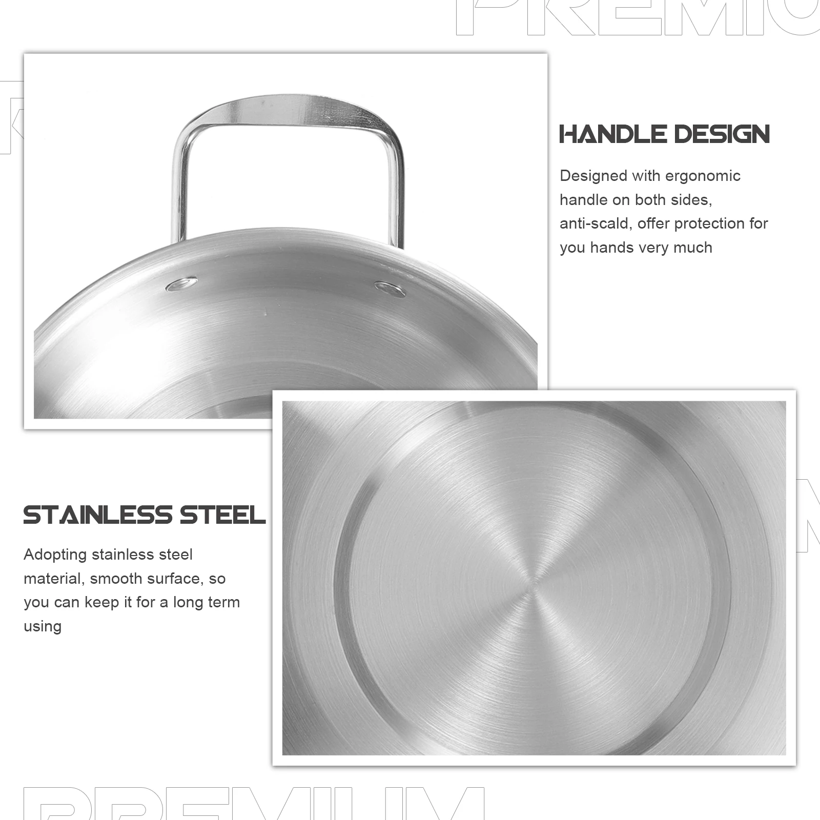 

Stainless Steel Noodle Pot Anti-Spill Ramen Korean Style Soup Pot Big Capacity Ergonomic Handle Portable Kitchen Cookware For