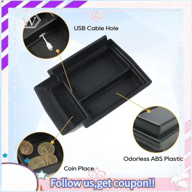 

Easy To Use Center Console Organizer For Toyota BZ4X Subaru Solterra 2023 2024 Armrest Storage Box Insert Tray Accessories