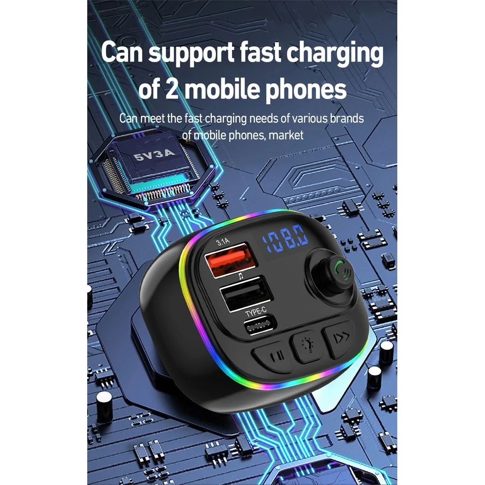 1pcs Car Charger USB Wireless MP3 Player Portable Music Player Car Charger FM Transmitter From 87.5 To 108.0 MHz