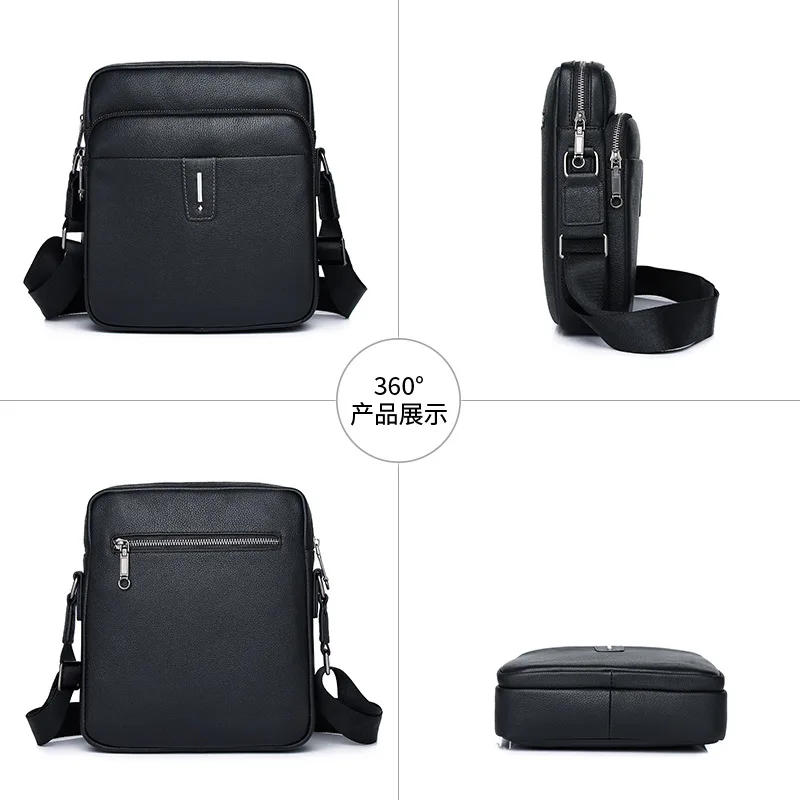 Top Layer Cowhide Business Casual Small Backpack Trendy Genuine Messenger Bag Men Men's Single Shoulder High-end Crossbody