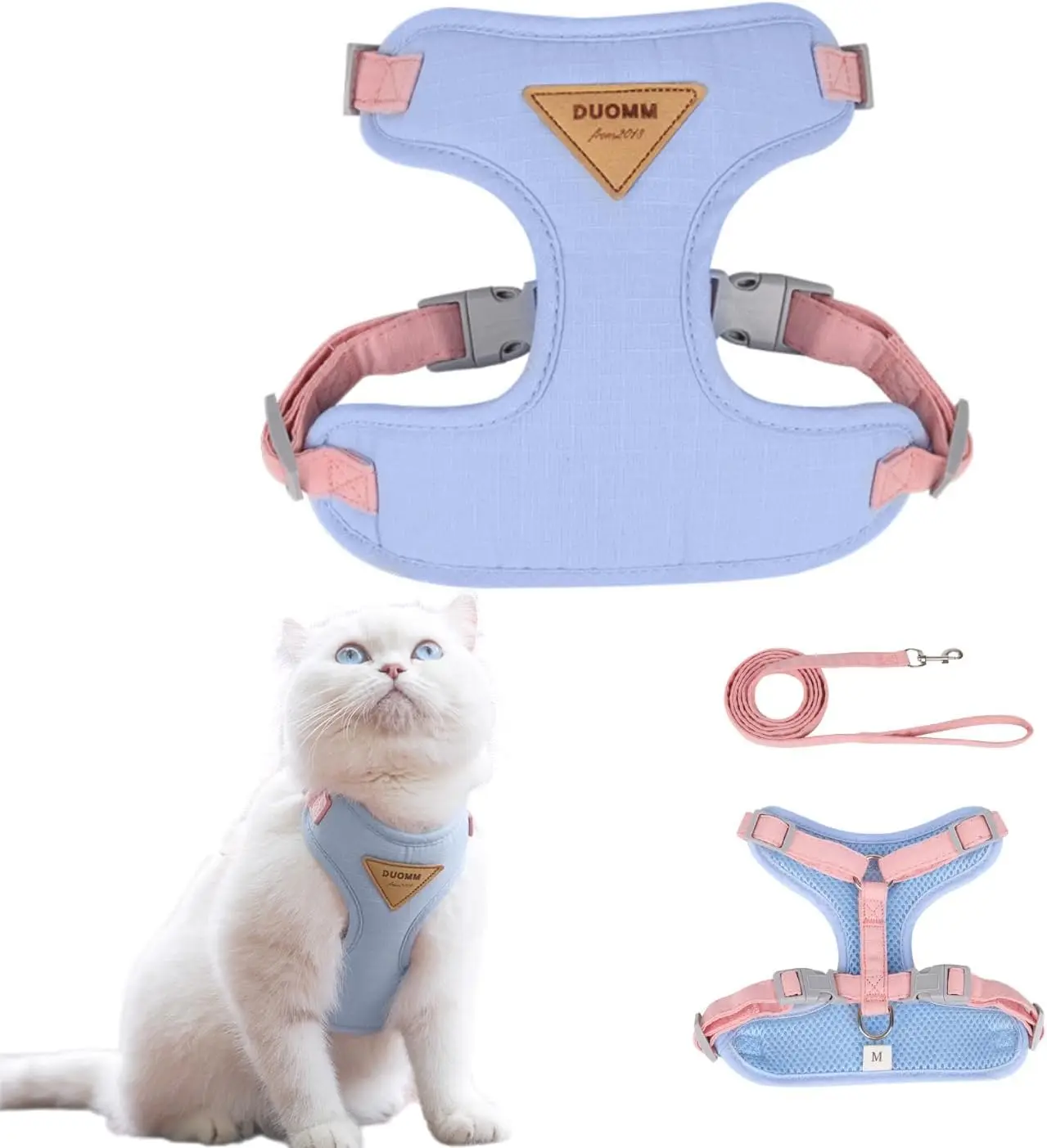

Adjustable Kitten Harness Leash Set Escape Proof Breathable Cat Harness and Leash for Walking Outdoor Easy Control Pet Supplies