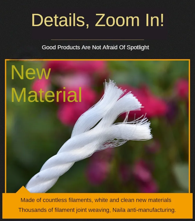 Corda di Nylon nuovo materiale corda di plastica in polietilene corda per piantine di riso corda di Nylon bianca per stendibiancheria per camion