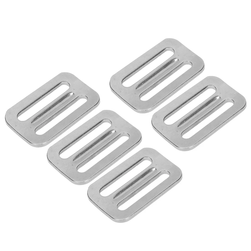 

5 PCS 2.8 x 1.8in Adjustable Slide Buckle High Hardness Stainless Steel Rectangle Webbing Slider Fine Workmanship