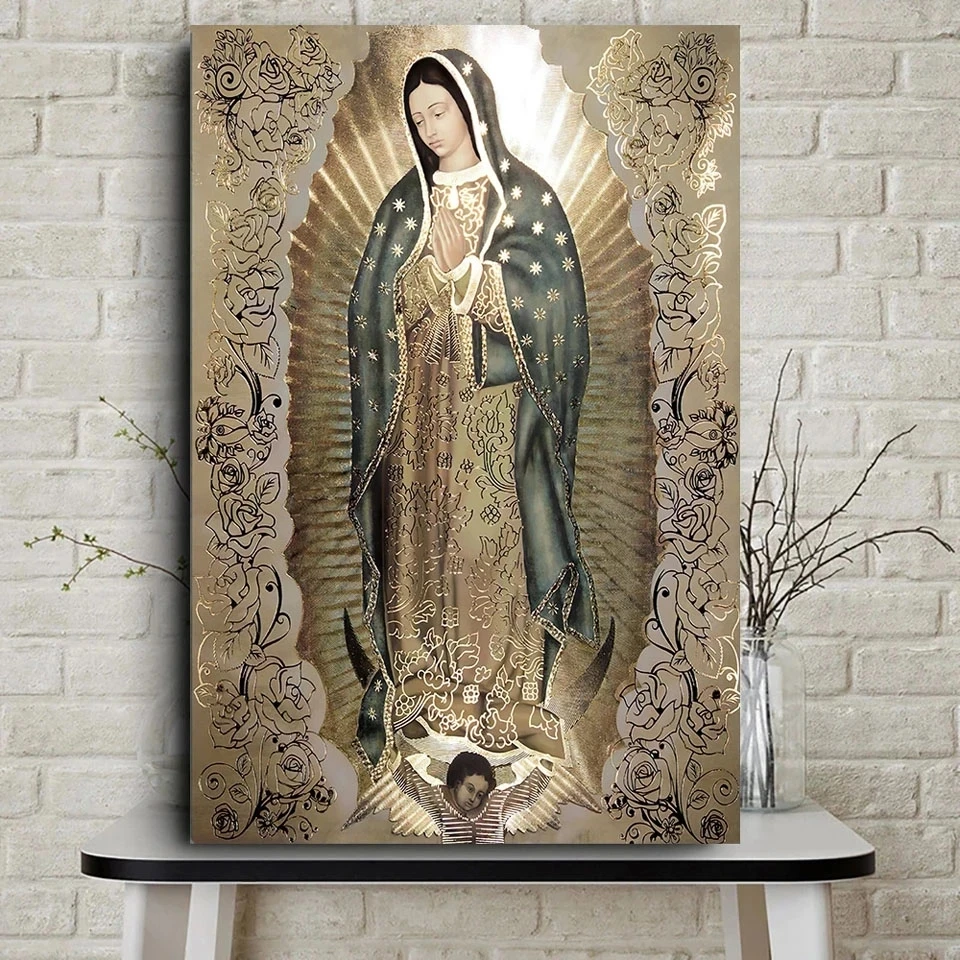 DIY 5D Diamond Painting Our Lady of Guadalupe Cross Stitch Full Diamond Embroidery Virgin Of Guadalupe Religious Art Home Decor